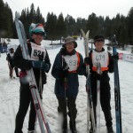 Marilyn and guides at the beginning of the 2013 Great Ski Race.